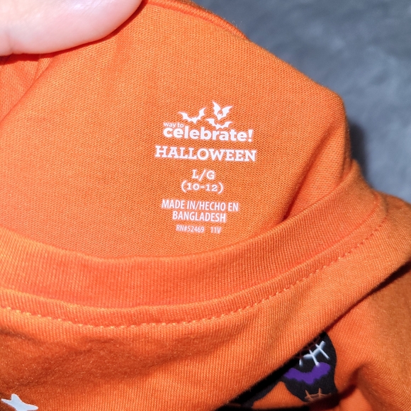 Halloween Graphic Tee | Orange | Black Cat | Large - Picture 4 of 6